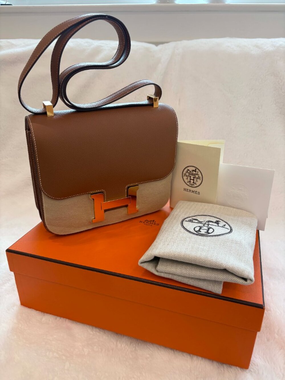 Hermès Constance 24 Gold Epsom Leather with Gold Hardware - Full Set